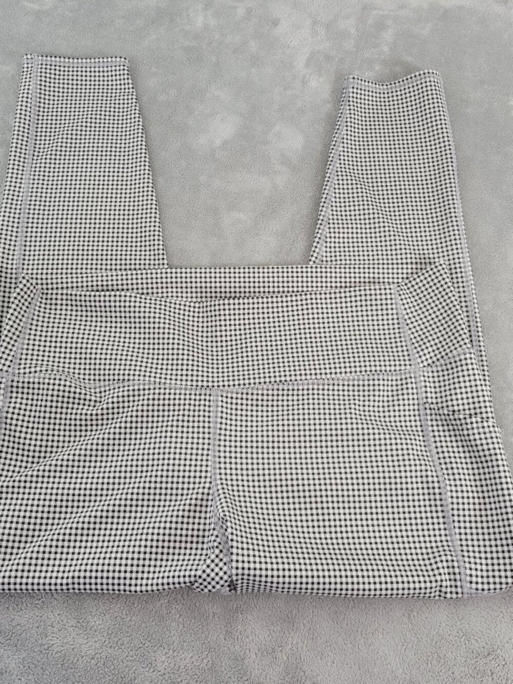 Gap Fit Sky High Women XXL Gingham Check Leggings Pockets Cropped Yoga PLA31E